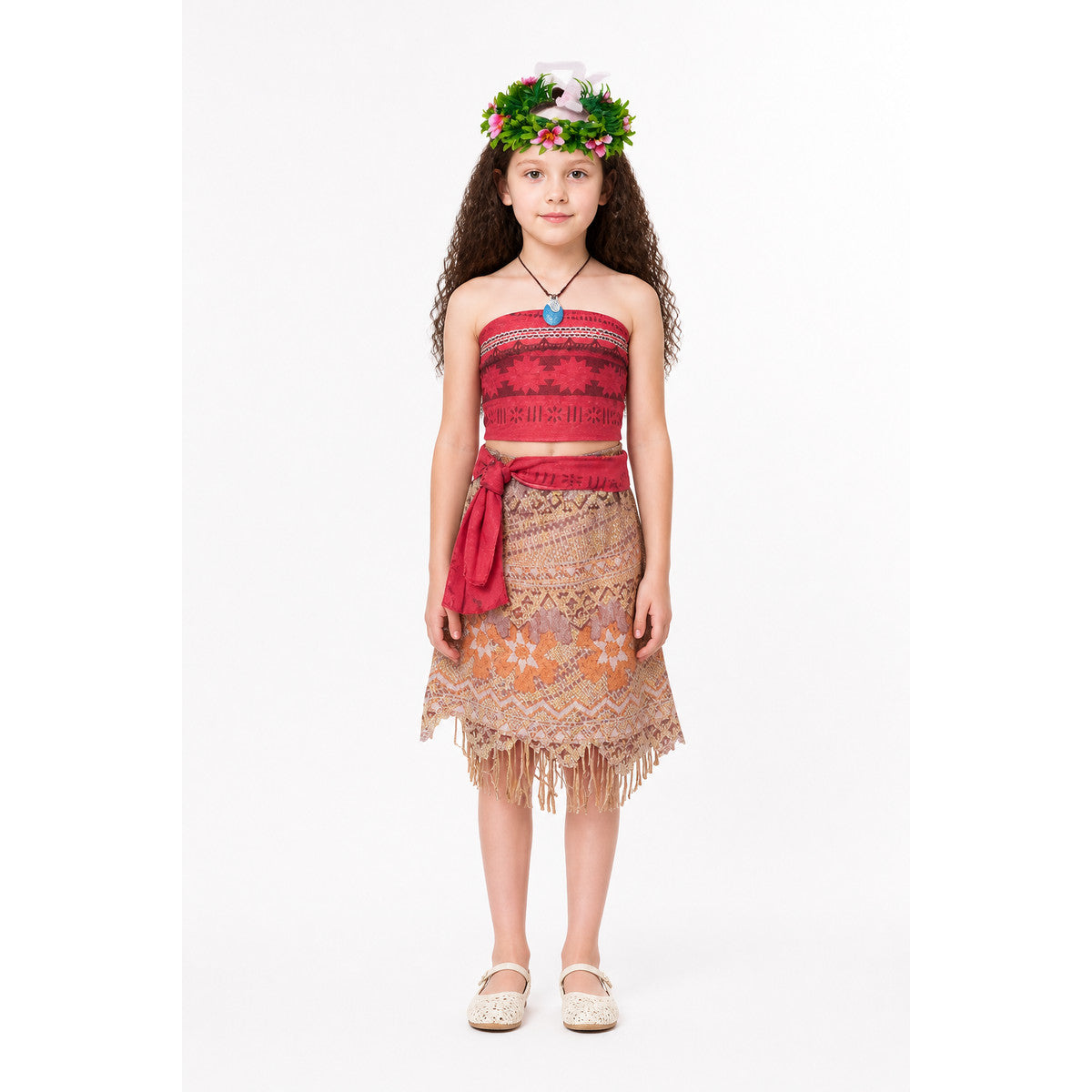 Moana Carnival Costume with Wig and Jewelry main product view