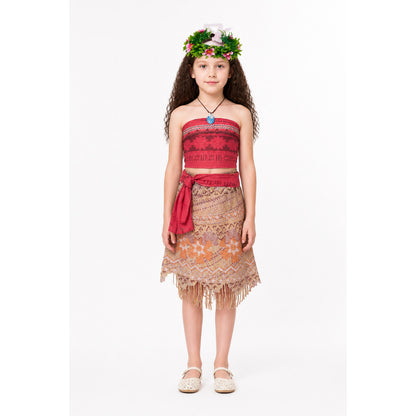 Moana Carnival Costume with Wig and Jewelry main product view