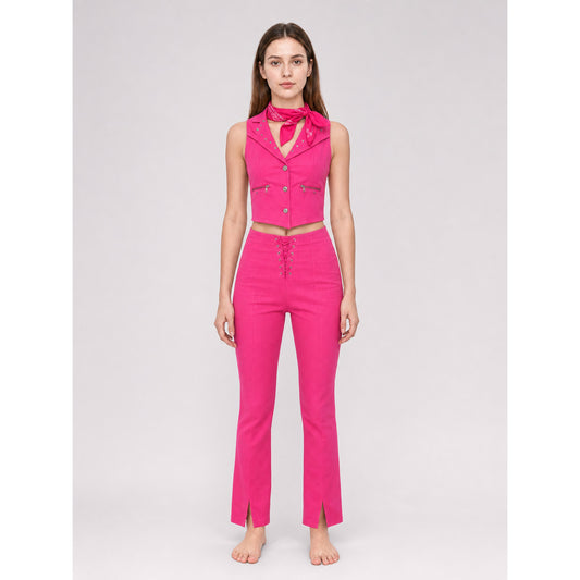 Pink Cowboy Party Costume on-model view