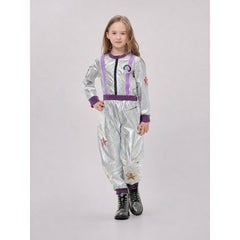 Silver Astronaut Jumpsuit with Stars for Parties