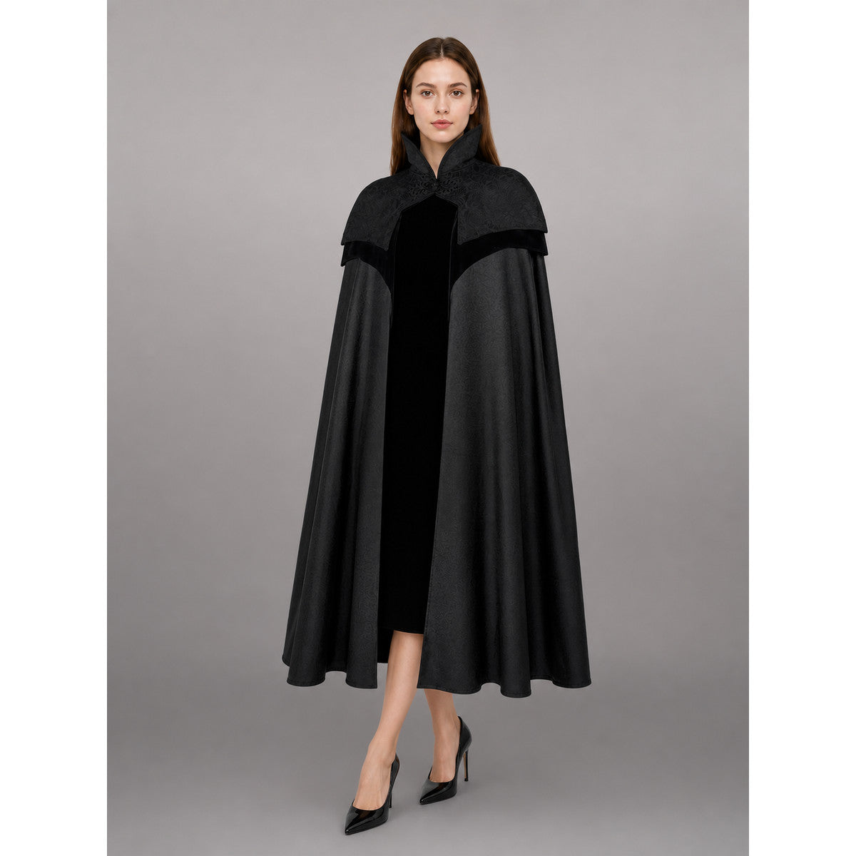 Black Gothic Hooded Costume Cloak