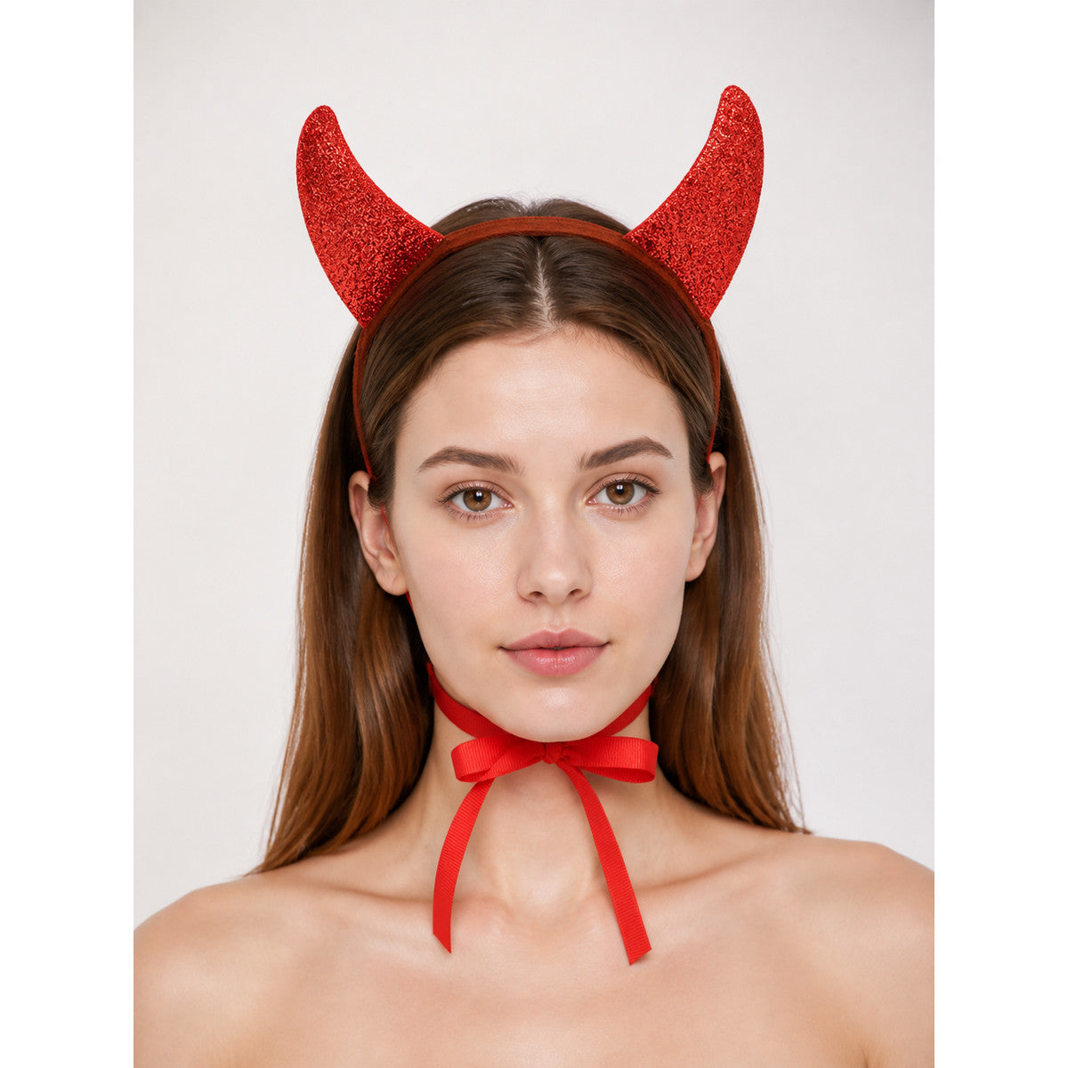 Halloween Carnival Headband with Red Devil Horns main product view