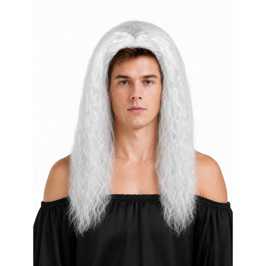 Long White Wavy Wig for Halloween
