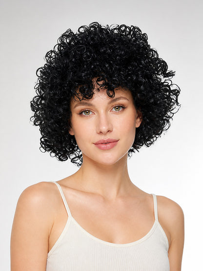 Black Curly Carnival Wig for Halloween and Cosplay main product view