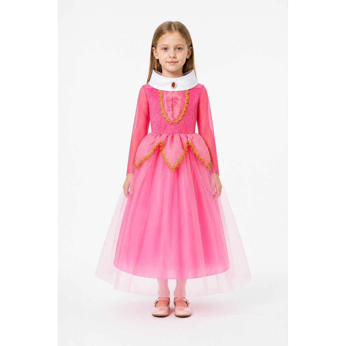 Princess Dress with White Collar and Full Skirt main product view