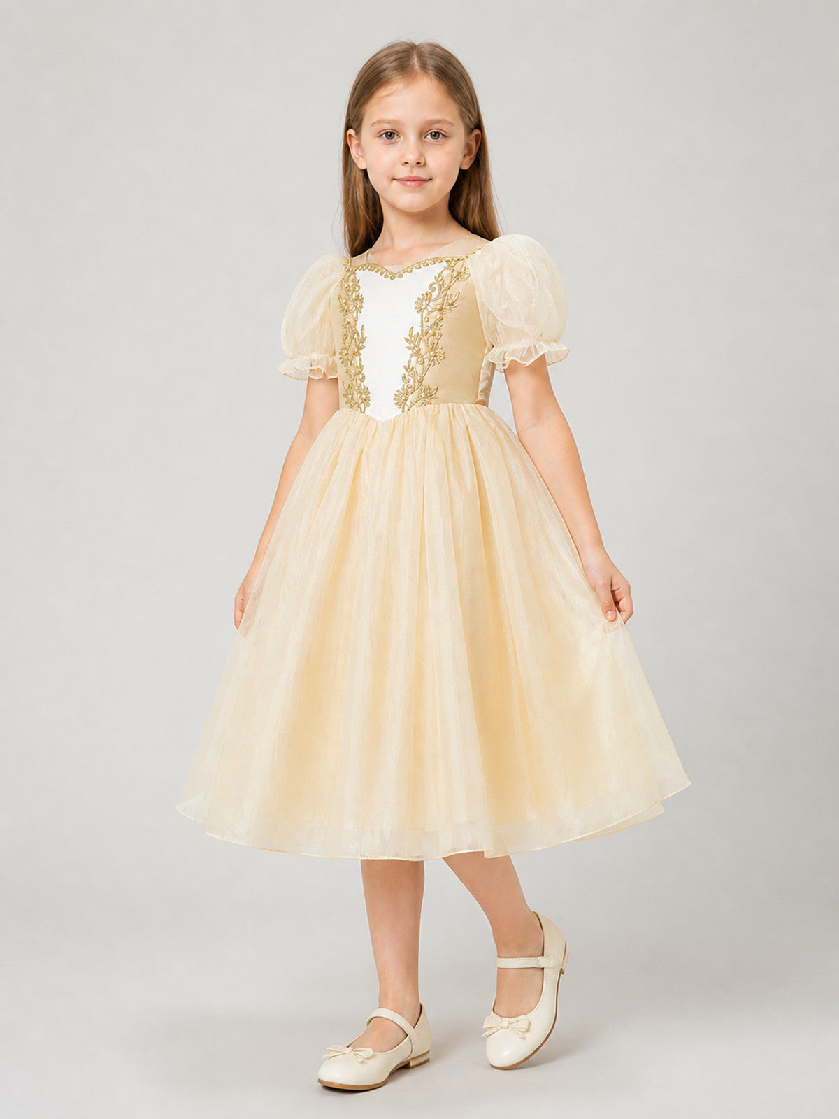MSL90 Princess Dress with Gold Decoration for Celebrations
