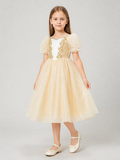 MSL90 Princess Dress with Gold Decoration for Celebrations