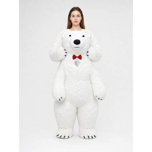 Inflatable life-size polar bear costume