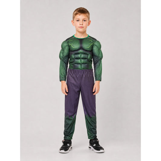 Kids' Hulk superhero costume with mask, jumpsuit