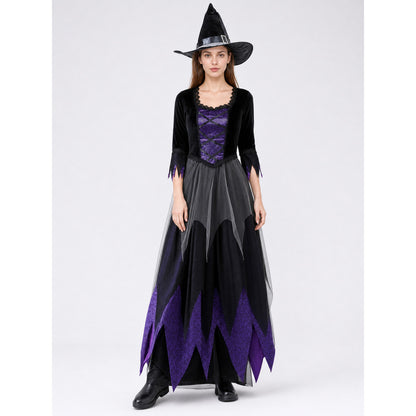Costume Dress with Layered Skirt and Lace on-model view