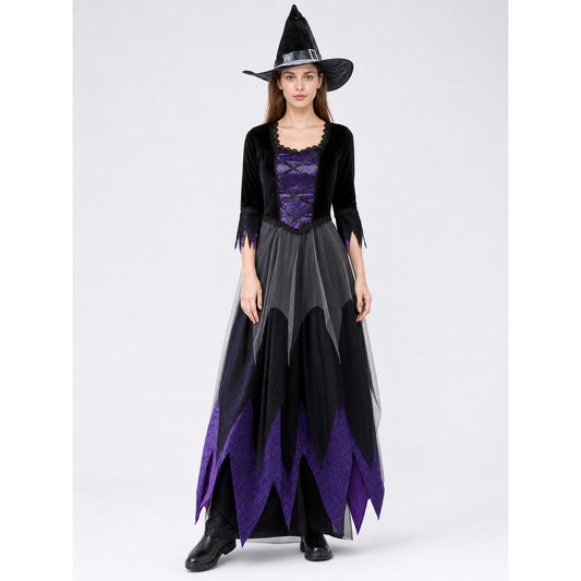 Costume Dress with Layered Skirt and Lace on-model view