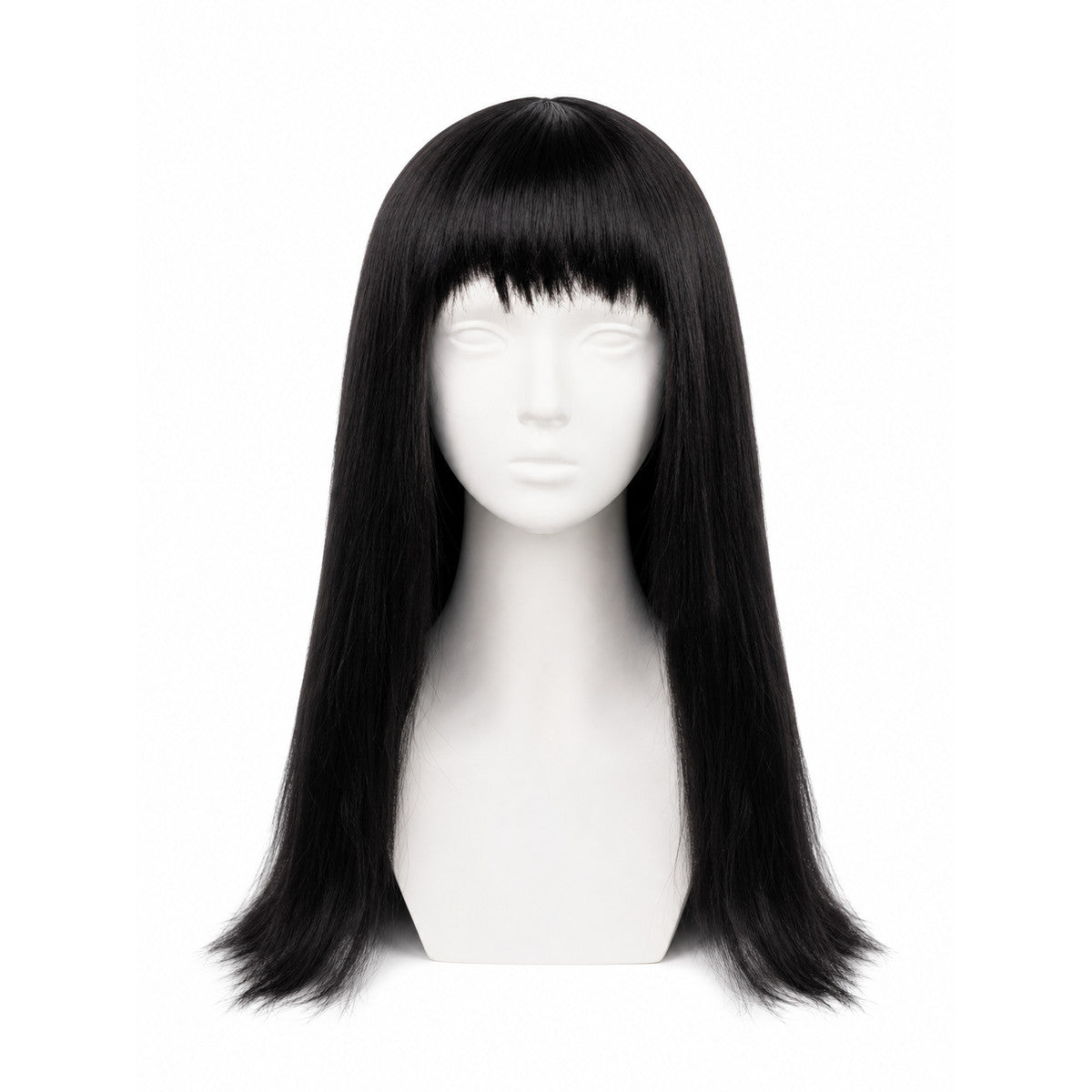 Long Wig with Straight Hair and Blunt Bangs