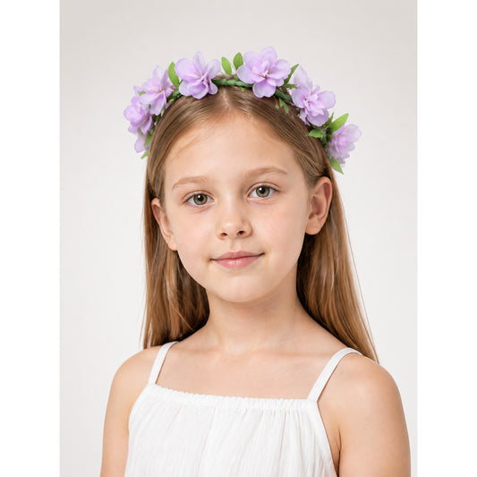 Halloween Carnival Headband with Purple Flowers main product view