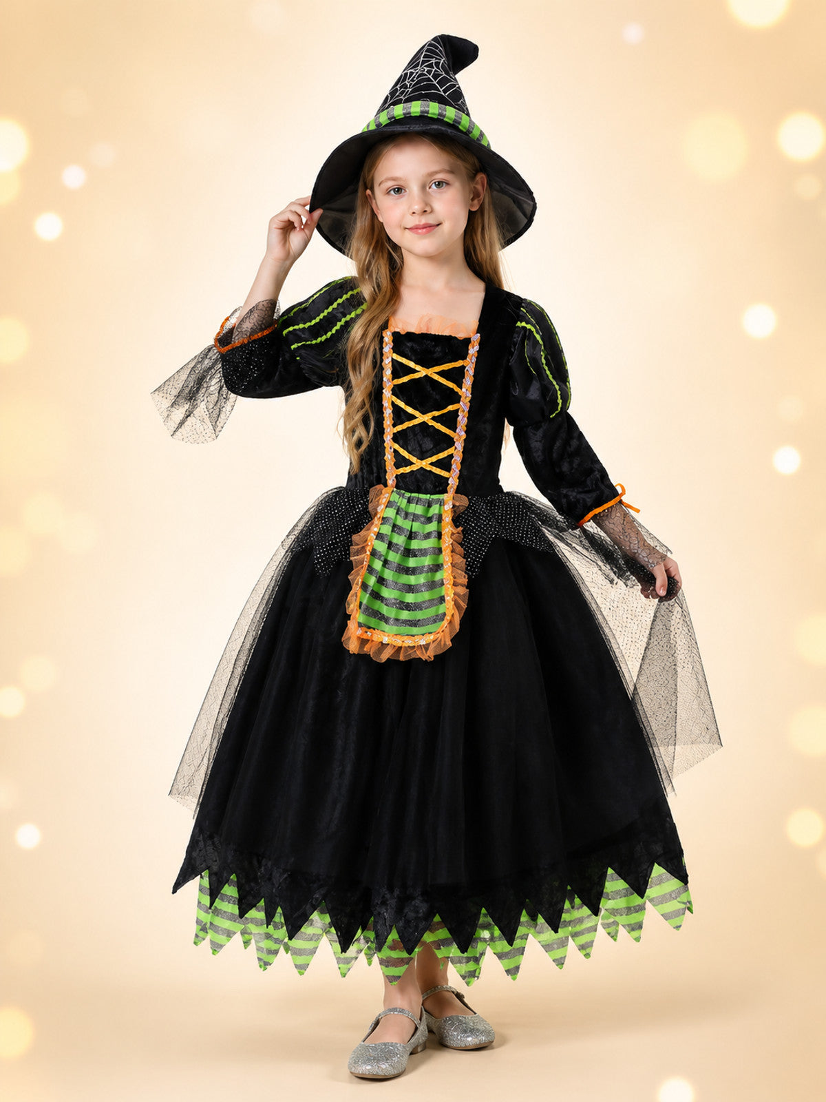 Witch Costume with Pointed Hat main product view