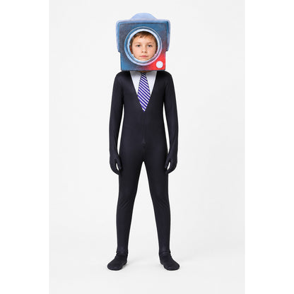 TV Man cosplay jumpsuit with hood