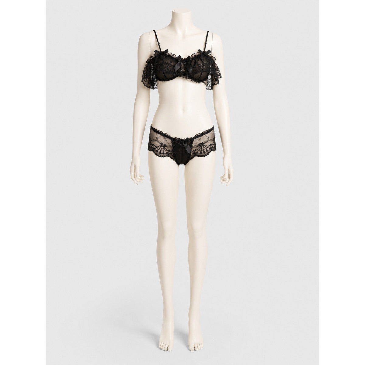 Two-Piece Lace Lingerie Set with Bows