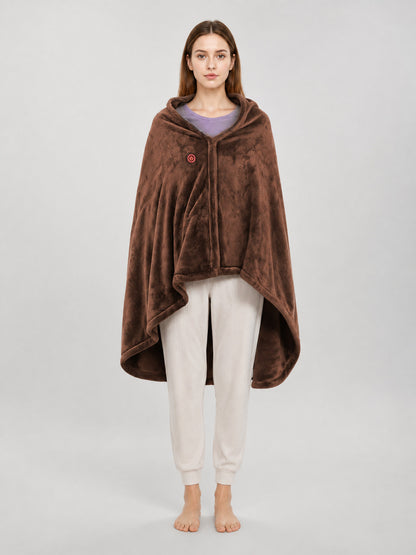 Light Brown Electric Blanket Wrap 150×80 cm on-model view
