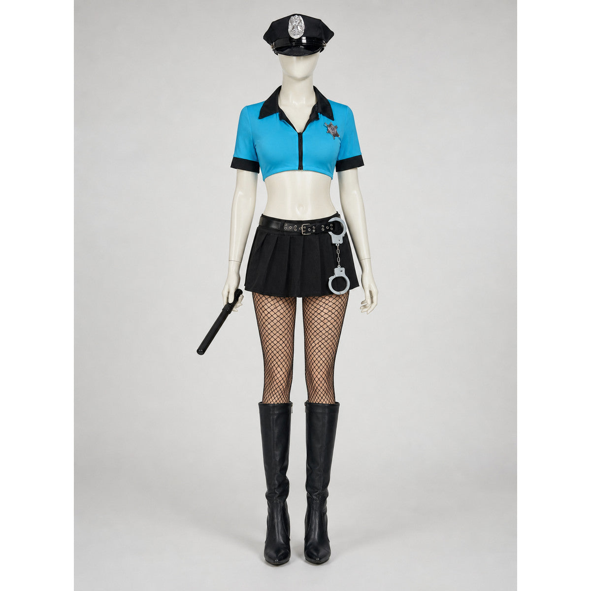 Police-Style Costume with Skirt and Cap