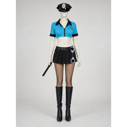 Police-Style Costume with Skirt and Cap