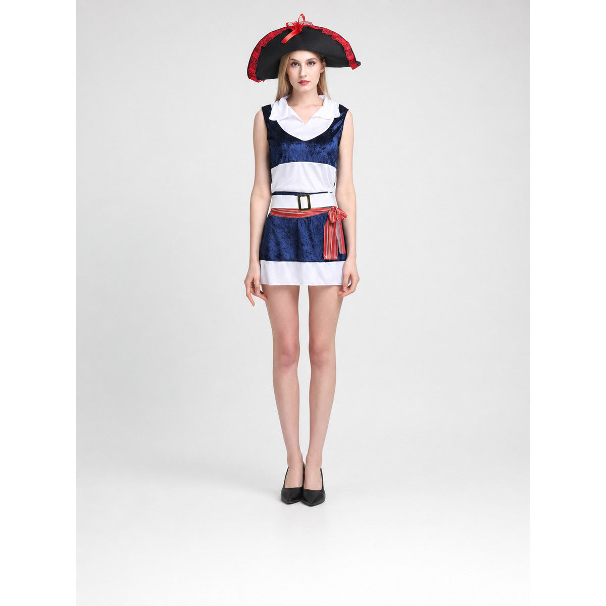 Carnival Pirate Costume with Dress, Hat, and Belt