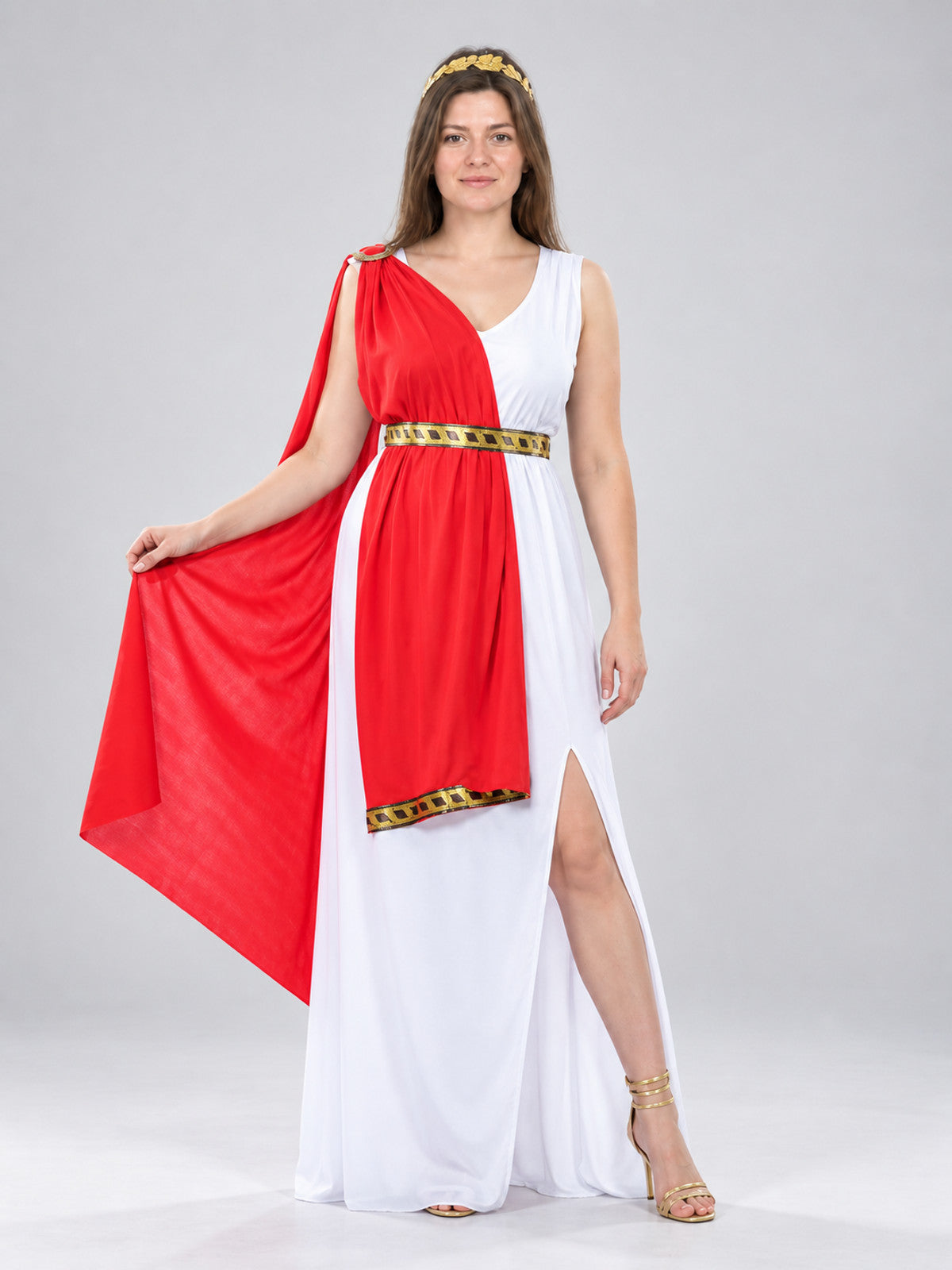 Roman-Style Carnival Costume with Red Cape