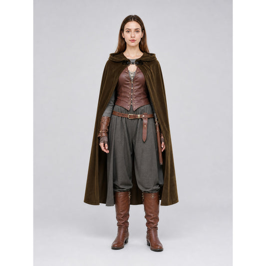 Brown Hooded Costume Cape