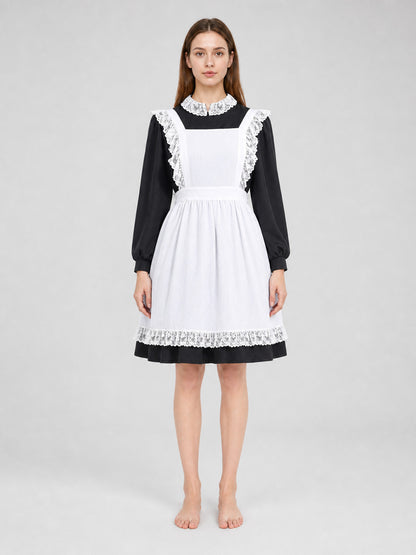 Vintage-Style Maid Costume with Apron front view