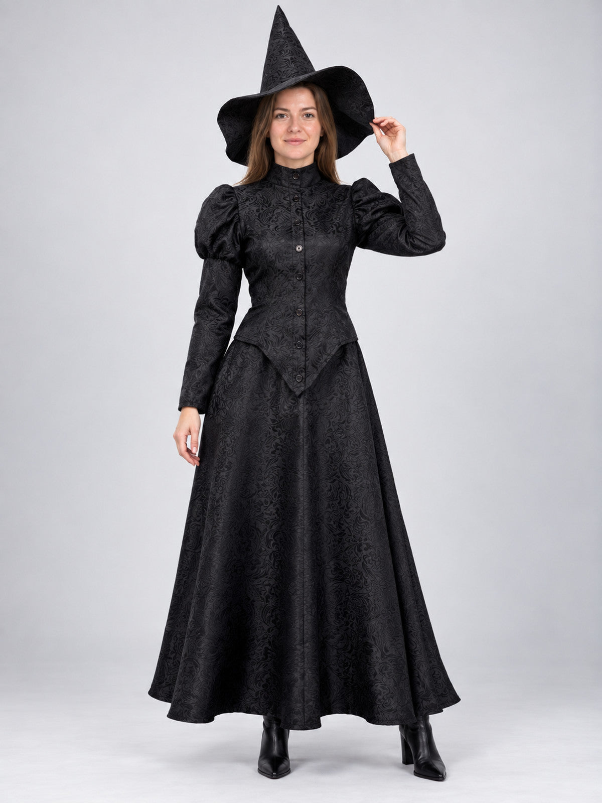 Black Witch Cosplay Costume: Top, Skirt, Hat