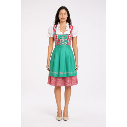 Checked Dirndl Dress with Apron for Oktoberfest main product view