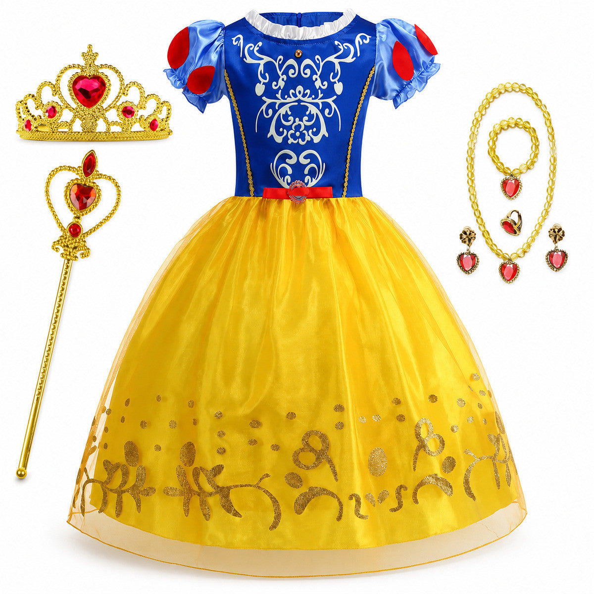 2026 Girl Princess Dress Costume Princess Cosplay Halloween Carnival Party Vestidos Kid Dress - Color:M