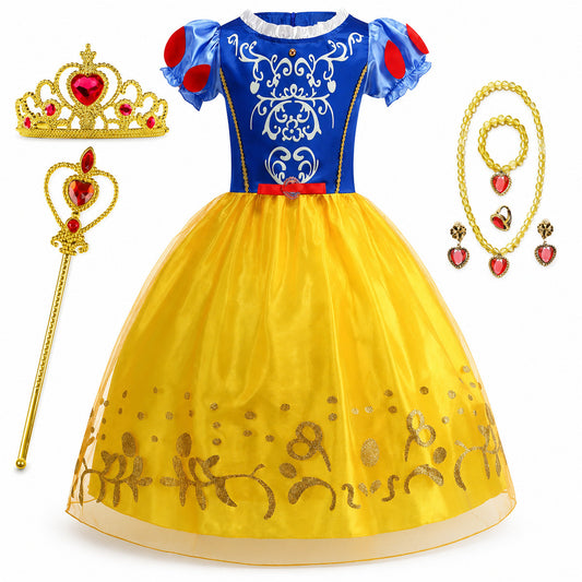2026 Girl Princess Dress Costume Princess Cosplay Halloween Carnival Party Vestidos Kid Dress - Color:M