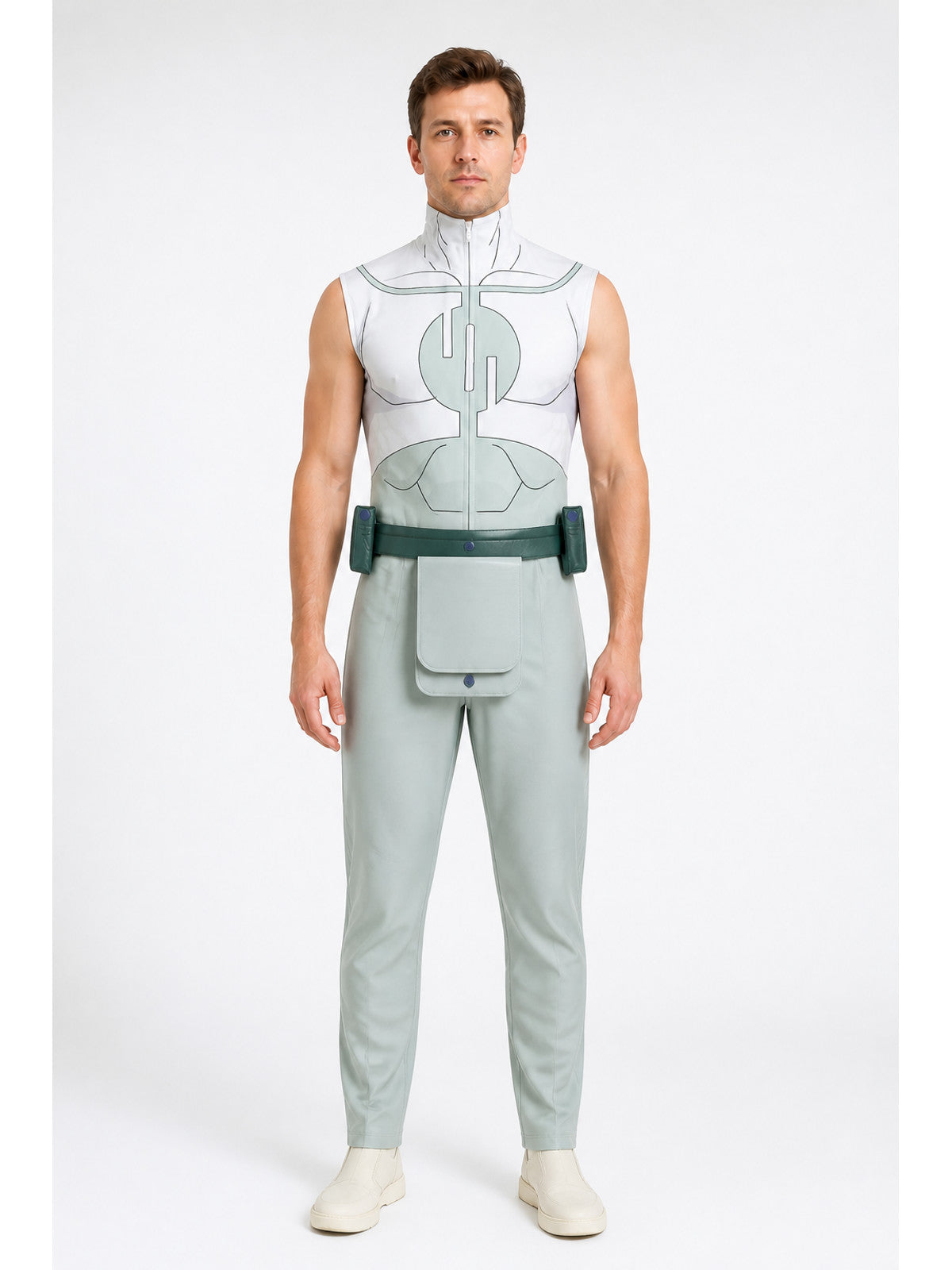 Drax Superhero Jumpsuit with Muscles and Belt main product view