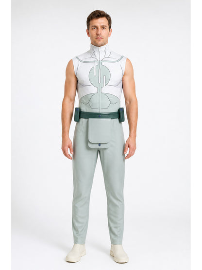 Drax Superhero Jumpsuit with Muscles and Belt main product view