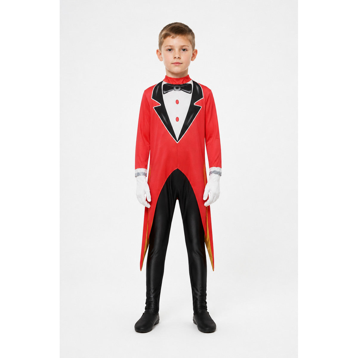 Clown Cosplay Jumpsuit, Red and Yellow Stripes, Tailcoat main product view