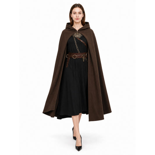 Brown Hooded Costume Cloak