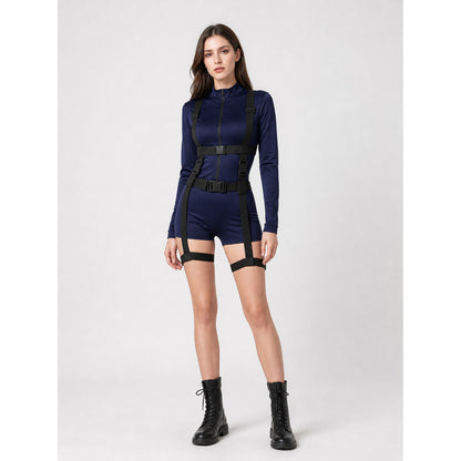 Women's Police Officer Cosplay Bodysuit on-model view
