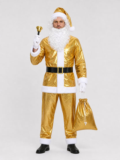 Gold Ded Moroz Costume, 10-Piece Set on-model view