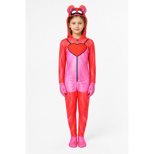 Pink Poppy Playtime Jumpsuit with Hood and Heart main product view