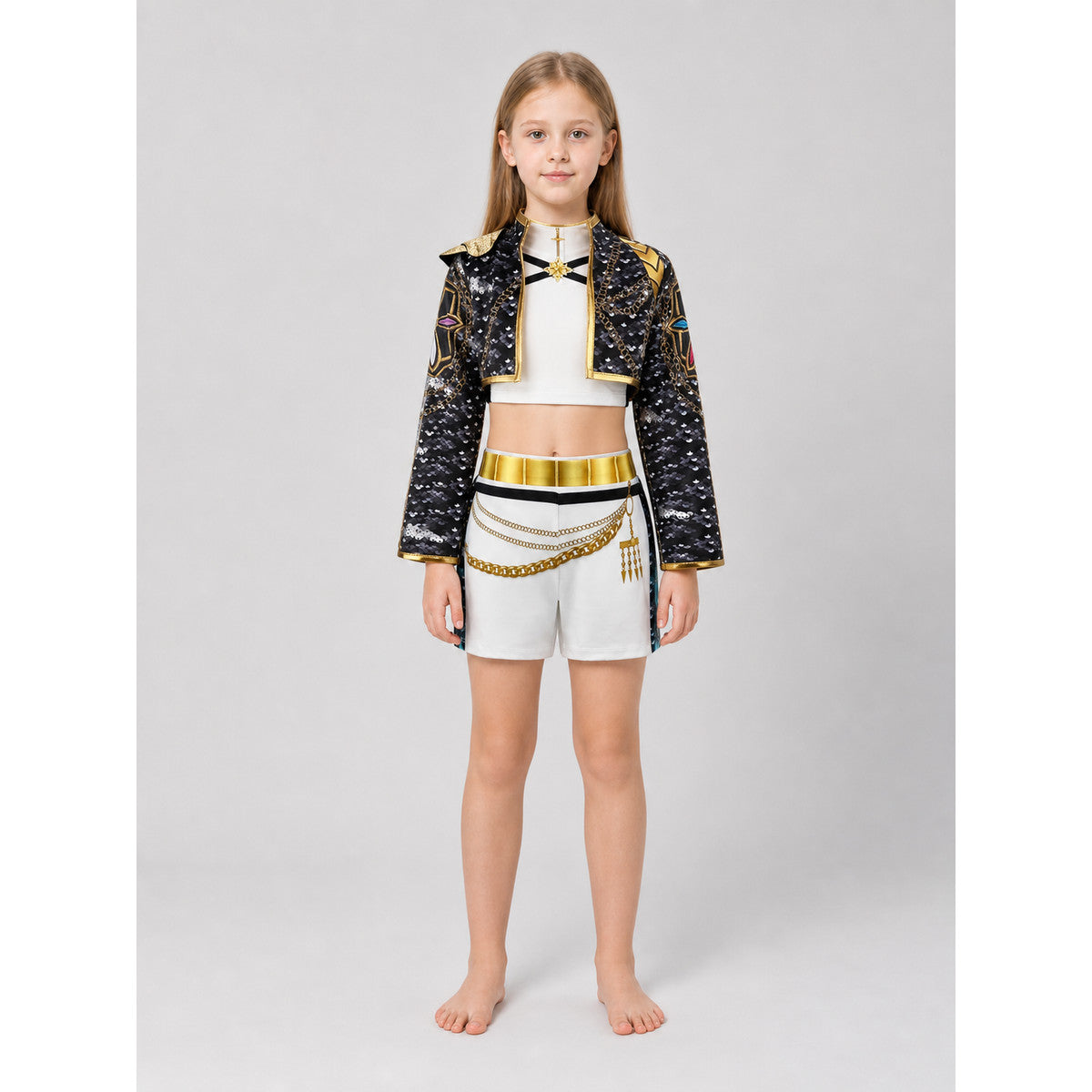 K-POP cosplay costume, black and gold stage set