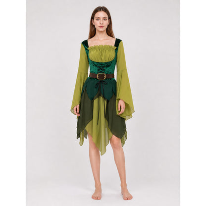 Fantasy Dress with Belt for Cosplay and Celebrations