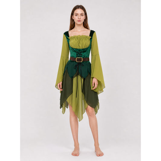 Fantasy Dress with Belt for Cosplay and Celebrations