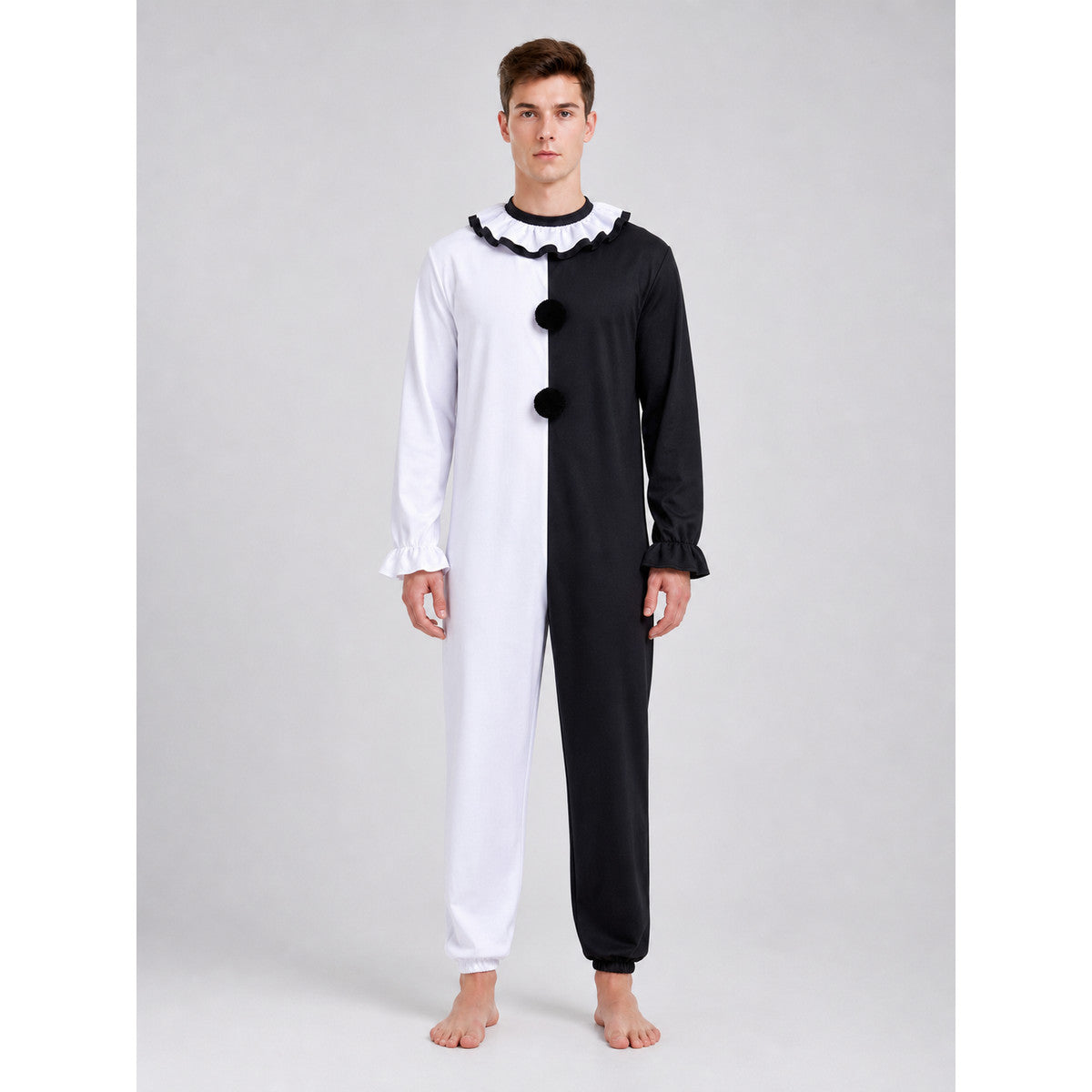Clown Costume: Black and White Jumpsuit