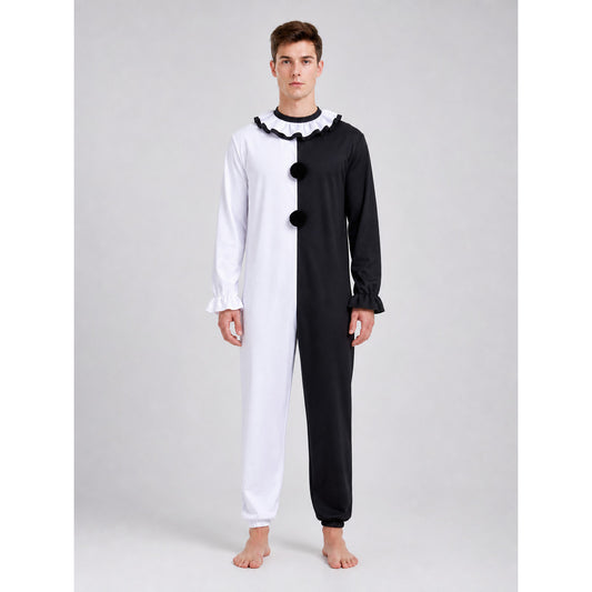 Clown Costume: Black and White Jumpsuit