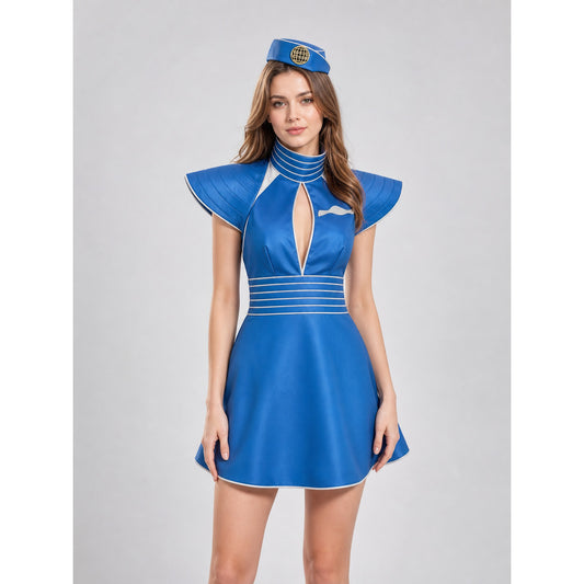 Aviation-Style Costume Dress for Cosplay and Halloween