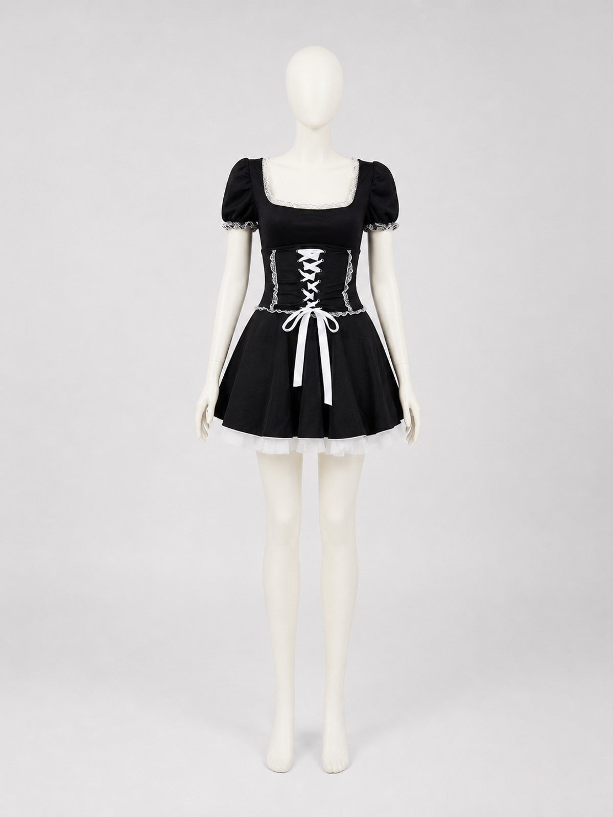 Lace-Up Stage Dress with Lace on-model view