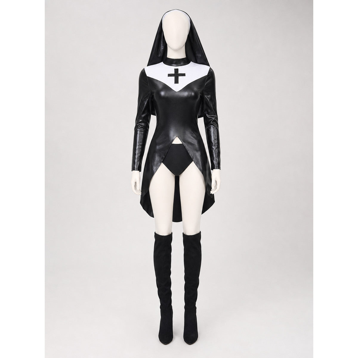 Ritual Robe with Hood, Cross, and Collar on-model view