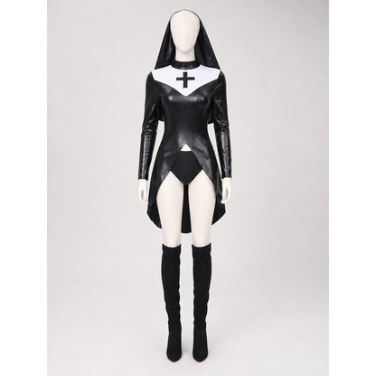 Ritual Robe with Hood, Cross, and Collar on-model view