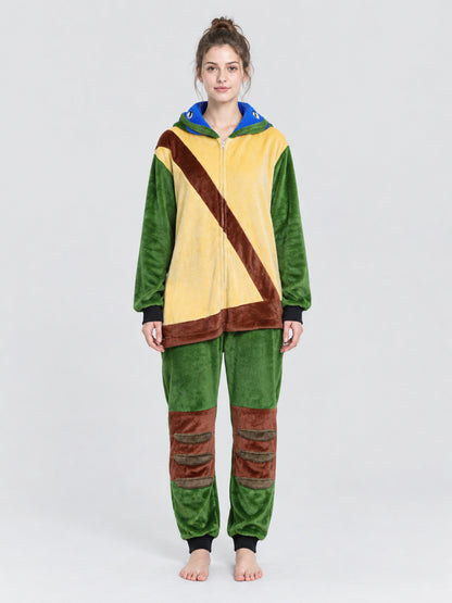 Dragon one-piece pajama with hood and zipper