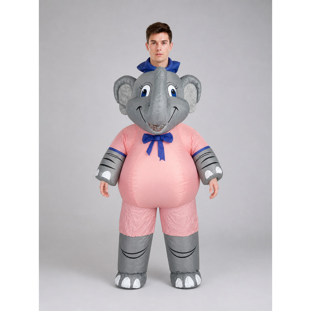 Full-Size Elephant Mascot Costume for Parties front view