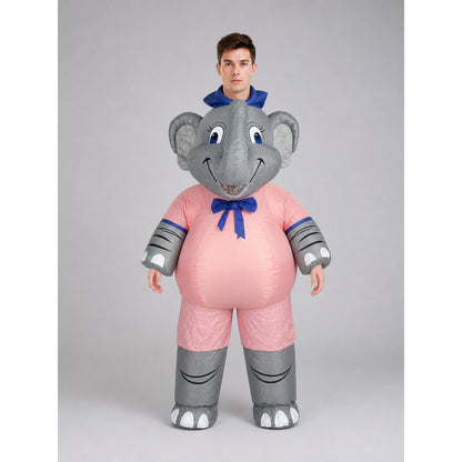 Full-Size Elephant Mascot Costume for Parties front view